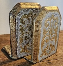 Vintage Italian Florentine Florentia Gold Gilded Wood Bookends picture