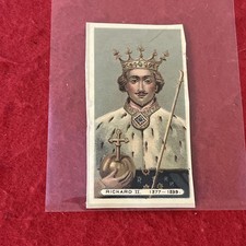 1898 Wills “Kings” KING RICHARD II Tobacco Card • No# • Hand Cut • G-VG picture