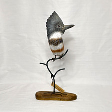 Aviologie belted kingfisher handcarved and hand-painted picture