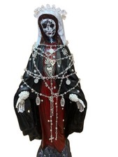 Virgin Mary 16”Statue, W/Rosaries Charms . Halloween Doll , Horror Decor picture