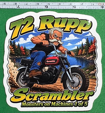 1972 Rupp Scrambler 9x9cm Durable Die-Cut Vinyl Sticker 1 of 5 picture