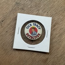 Vintage Dick Tracy Detective Pin Back Button - Detroit Mirror News 1931 1932 picture