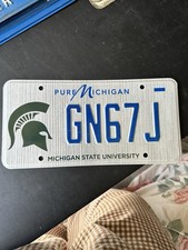 Michigan State University MSU Spartans License Plate GN67J Specialty Plate picture