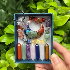 9pcs Pointed Quartz Crystal,Chakra Healing Stones And Crystals Set,Hexagon Rose picture