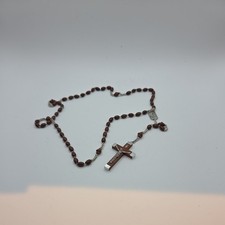 VTG New Lourdes Wood Rosary Religious Catholic France Prayer Jewelry picture