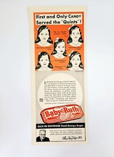 Baby Ruth candy bar ad vintage 1941 Dionne Quintuplets original advertisement picture