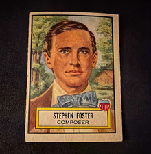 VTG Topps 1952 Look 'n See Famous Americans Trading Card #28 Stephen Foster picture