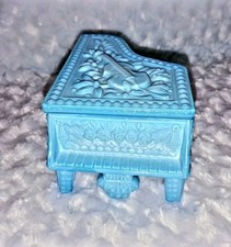 Vintage Moser Glass, Blue Slag Glass Baby Grand Piano Candy/ Trinket Dish. Rare picture