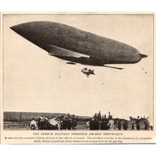 The French Military Dirigible Air-Ship Republique 1909 Clipping SAH7-2 picture