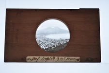 Bay Naples Mount Vesuvius Italy H Hughes London Wooden Lantern Slide c1900s picture
