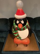 VINTAGE BLOW MOLD CHILLY WILLY THE PENGUIN GENERAL FOAM 28” CHRISTMAS RARE picture