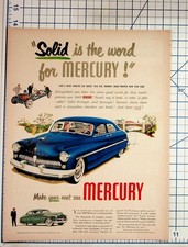 1949 Mercury Car Vintage Magazine Ad Original Print Automotive Ephemera picture