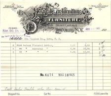 1925 E.H. Faber Furniture Co. Lowville NY Billhead picture