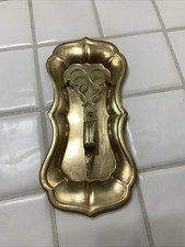 Antique Victorian Brass Candle Snuffer & Tray Set picture