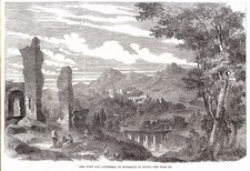 The Town & Cathedral of MONREALE in SICILY; Original 1873 Engraved Print picture
