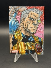 2025 Topps Chrome Deadpool Cable Sketch Card Elvin A. Hernandez 1/1 picture