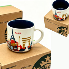 Starbucks You Are Here Paris Mini Ceramic Mug 2oz Travel Souvenir Coffee Cup picture