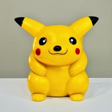 Vintage Pokemon Chubby Pikachu Coin Bank Vinyl Figure Japanese Yen Slot 1990s picture