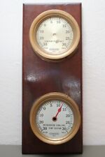 Vintage Brass Lonergan Vacuum Pressure Two Gauge Display picture