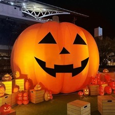 Giant 10Ft Halloween Inflatables Pumpkin Decorations, Blow up Yard Decorations w picture
