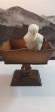 Vtg Napco National Potteries Bedford Ohio Wooden Pedestal Trinket Candy/Nut Dish picture