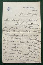 Antique Royal Signed Letter Mummy Mary Princess Royal Son Lascelles Barnwell WW2 picture