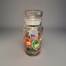 M&M’s XXIII LA Olympic Collectible Glass Candy Jar Mars with lid Vintage 1983 picture