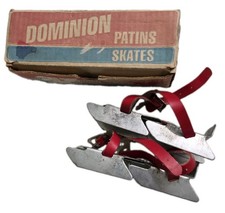 Vintage Dominion Skate Co Canada Adjustable Metal Kids Bob Ice Skates with... picture