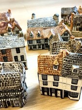 Unique collection of 19 Vintage Tey Pottery Miniature houses 1974-1981 picture