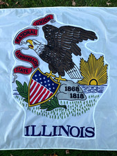 ILLINOIS State Flag - Large 5 x 9 ft - Nylon - Unused Excellent picture