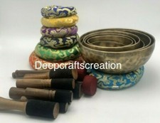 tiger antique Set of 7-seven chakra frequency tuned handmade bowl from Nepal picture