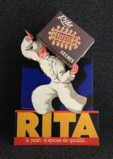 Vintage 1940s Original 3D Lithographic Cardboard Sign Rita Waffle Bakery France  picture