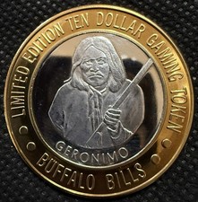 CHIEF GERONIMO BUFFALO BILLS CASINO RARE Limited Edition 999% .6 Oz Pure Sliver picture