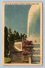 Jackson MI-Michigan, Majestic Fountains Cascades  Vintage Souvenir Postcard picture