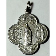 St. Anne Fall River MA Vintage Religious Medal Pendant | Catholic Saint Souvenir picture