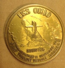 USS Ohio SSBN 726 USN Navy Submarine Service Challenge Coin Commissioning 1981 picture