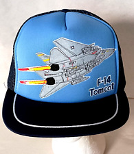 Vintage 1990s F-14 Tomcat Navy Jet Fighter Mesh Baseball Cap Hat New NOS OSFM picture