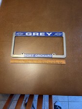 Grey Chevrolet Port Orchard WA Dealership License Plate Frame Vintage Bremerton picture