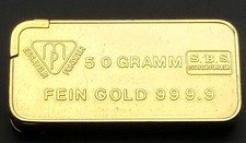 Vintage Swiss Bank Corp Gold Bar Style Lighter Fein Gold 999.9 Japan picture