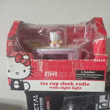 Vtg Hello Kitty Tea Cup Alarm Clock Radio AM/FM Night Light picture