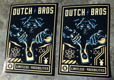 Lot of 2 Dutch Bros Coffee Limitless Possibilities Mad Chemist Stickers picture
