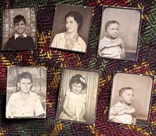 Lot of 6 Vintage Black & White Portrait Photographs Children/Infants & Women picture
