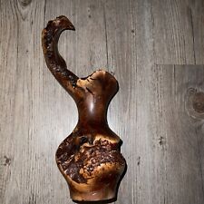 Vintage Ted Messing Manzanita Burl Wood Turned Signed Art Vase Modern 12.5” Tall picture
