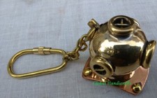 Nautical solid Brass Maritime collectible Sea Diving Helmet Key chain Gift picture
