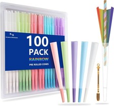 100 Pack Colorful Rolling Papers Pre Rolled Cones King Size - 108mm King Size Pr picture