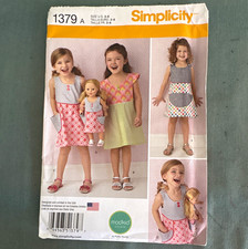 Simplicity 1379 Sewing Pattern Child Girl Dress & 18