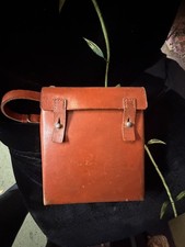 WWII German DRK Red Cross Leather Medical Pouch Complete With Bandages & Strap picture