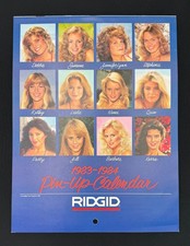 1983 1984 RIDGID Tools Pin-Up Calendar Peter Gowland Complete Vintage 13.75x10.5 picture