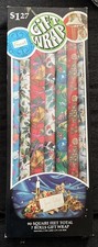 Vintage 1960’s Christmas Wrapping Paper Grants Dept Store NOS 7 Rolls 90 SF picture