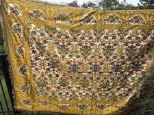 Beautiful Vintage Persian Tapestry Bedspread Coverlet 66 X 100 Fringe picture